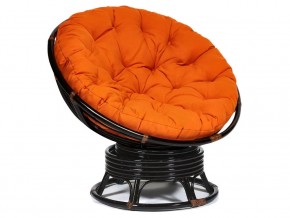 Кресло-качалка Papasan w 23/01 B с подушкой Antique brown, ткань Оранжевый в Бакале - bakal.магазин96.com | фото