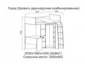 Кровать двухъярусная комбинированная в Бакале - bakal.магазин96.com | фото